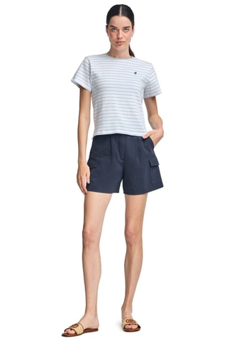 T-shirt regular - Wit en blauw