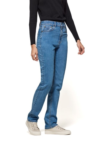 Jeans regular Hoge Taille - Blauw