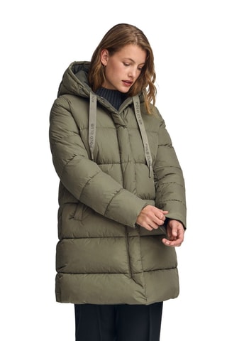 Dubbelzijdige lange gewatteerde jas - Groen