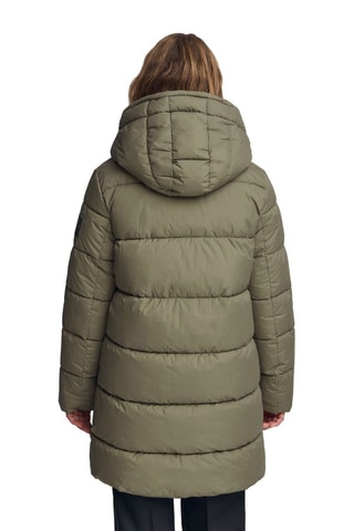 Dubbelzijdige lange gewatteerde jas - Groen