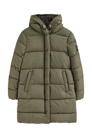 Dubbelzijdige lange gewatteerde jas - Groen