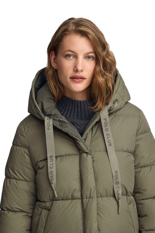 Dubbelzijdige lange gewatteerde jas - Groen