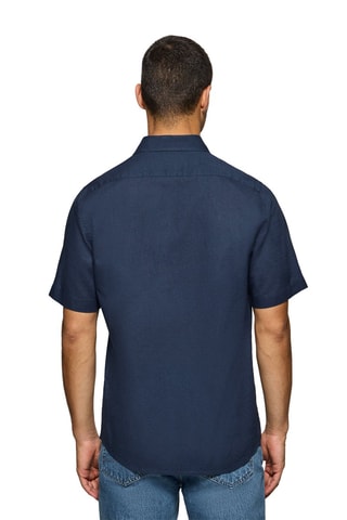 Chemise regular en lin - Bleu