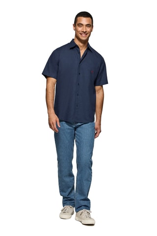 Chemise regular en lin - Bleu