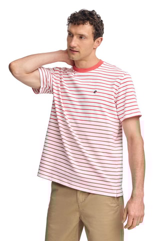 T-shirt Regular Fit - Wit en rood