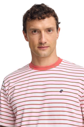 T-shirt Regular Fit - Wit en rood