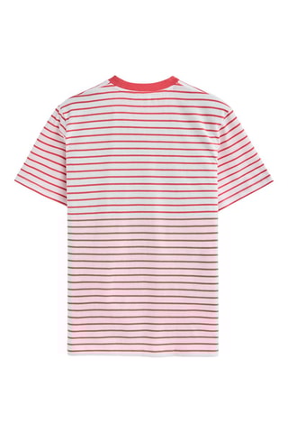 T-shirt Regular Fit - Wit en rood