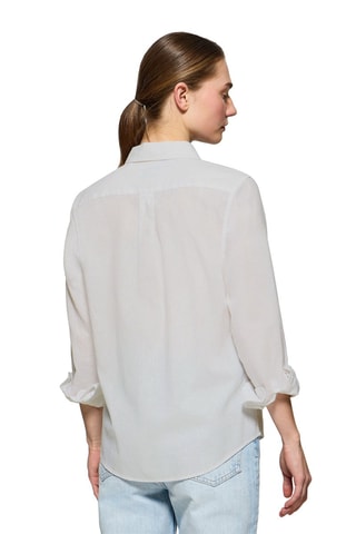 Linnen Blouse Regular Fit - Wit