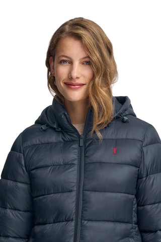 Gewatteerde Jas met Capuchon - Blauw en rood