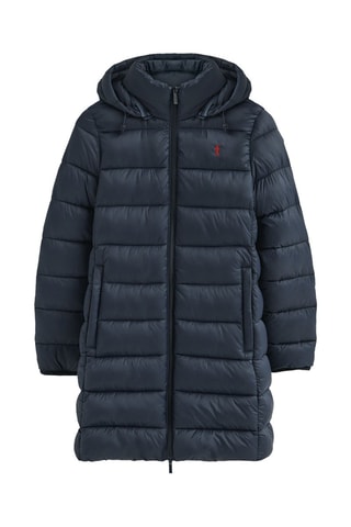 Gewatteerde Jas met Capuchon - Blauw en rood