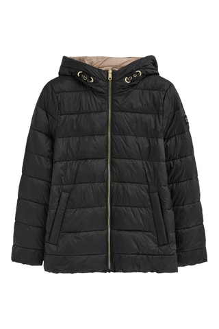 Dubbelzijdige Gewatteerde Jas - Zwart