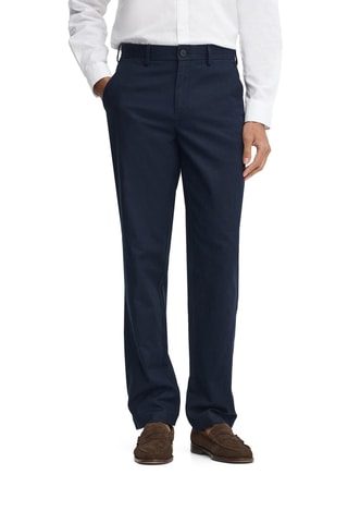 Linnen Broek Regular - Marineblauw