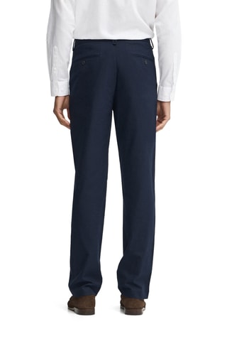 Linnen Broek Regular - Marineblauw