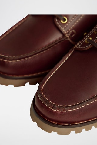 Chaussures bateau en cuir - Marron