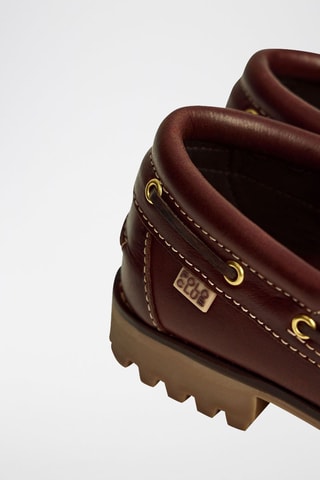 Chaussures bateau en cuir - Marron