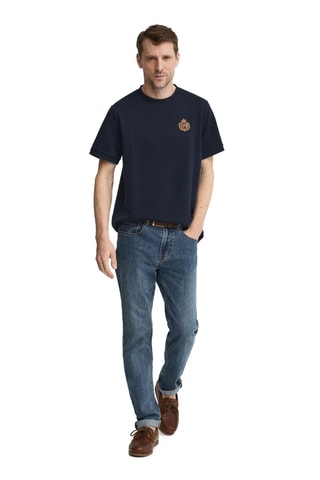 T-shirt Relaxed - Marineblauw