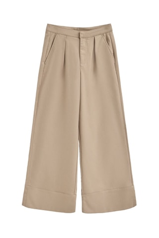 Relaxed Broek Hoge Taille - Bruin