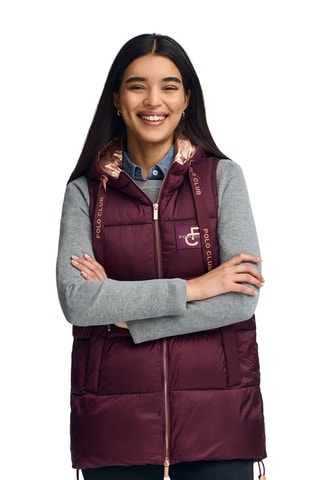 Bodywarmer met Capuchon - Rood en wit