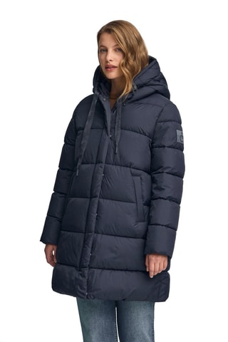 Dubbelzijdige lange gewatteerde jas - Blauw