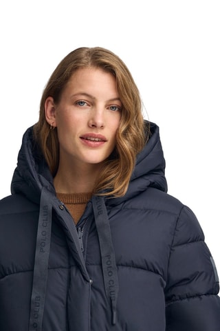 Dubbelzijdige lange gewatteerde jas - Blauw