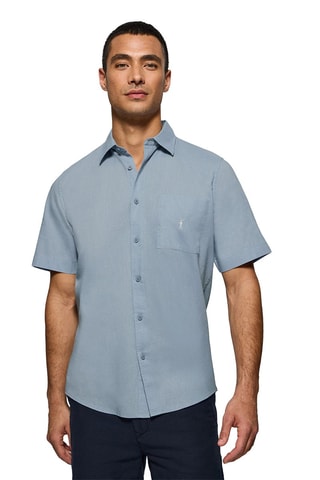 Chemise regular en lin - Bleu