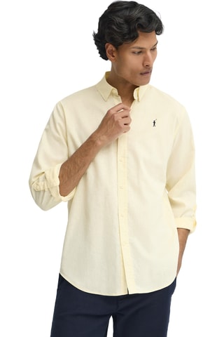 Chemise regular en lin - Jaune clair