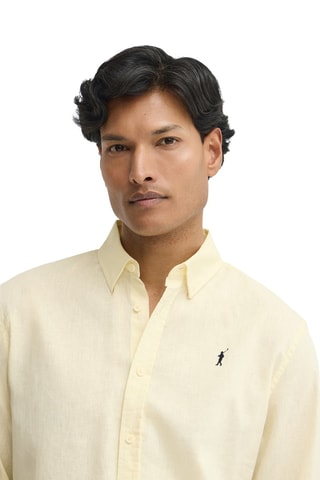 Chemise regular en lin - Jaune clair