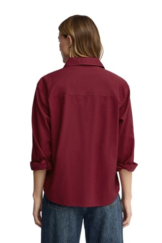 Linnen Blouse Loose - Bordeauxrood