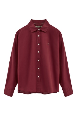 Linnen Blouse Loose - Bordeauxrood