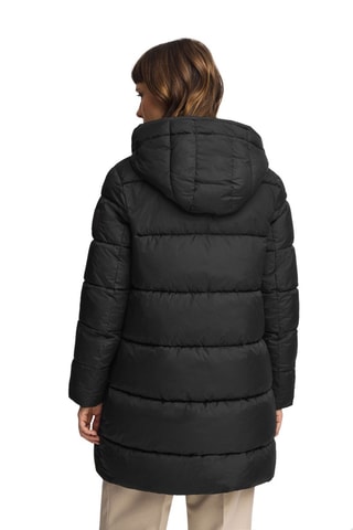 Dubbelzijdige lange gewatteerde jas - Zwart