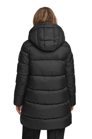 Dubbelzijdige lange gewatteerde jas - Zwart