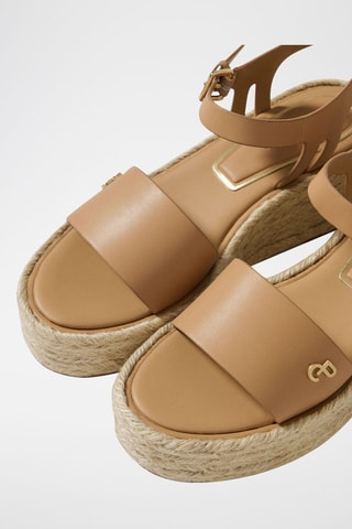 Sandalen met sleehak - Taupe