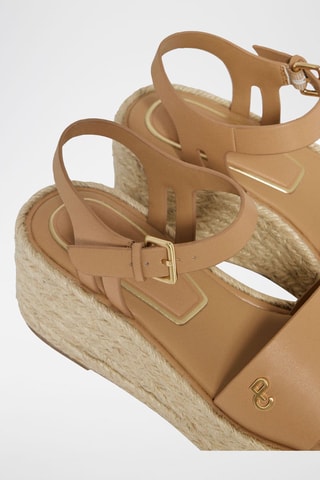 Sandalen met sleehak - Taupe
