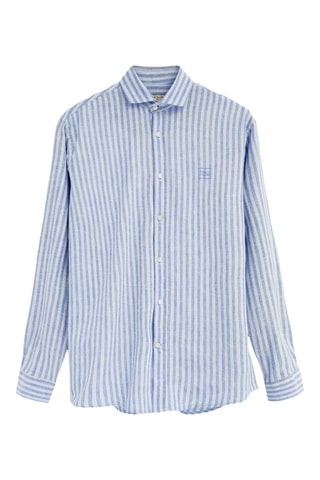 Linnen Overhemd Regular - Blauw