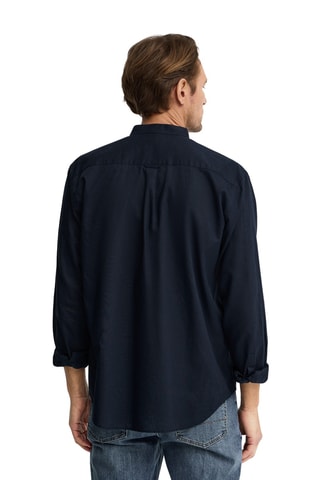 Linnen Overhemd Regular - Marineblauw