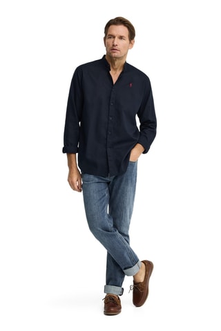 Linnen Overhemd Regular - Marineblauw