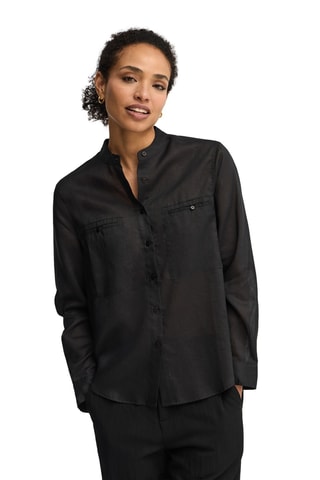 Ramie Blouse Loose - Zwart