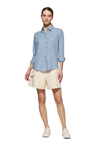 Linnen Blouse Regular Fit - Blauw