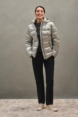 Gewatteerde Jas met Capuchon - Grijs