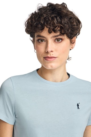 T-shirt Slim Fit - Zwart en blauw