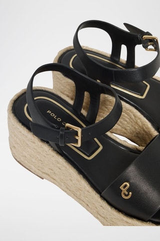 Sandalen met sleehak - Zwart en beige