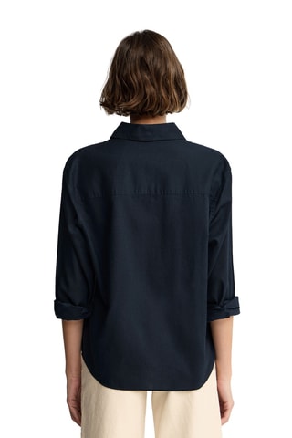 Linnen Blouse Loose - Marineblauw