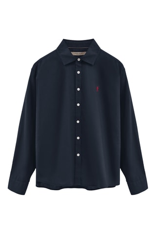 Linnen Blouse Loose - Marineblauw