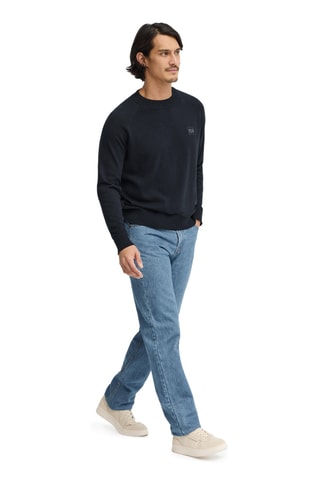 Pull en lin - Bleu marine