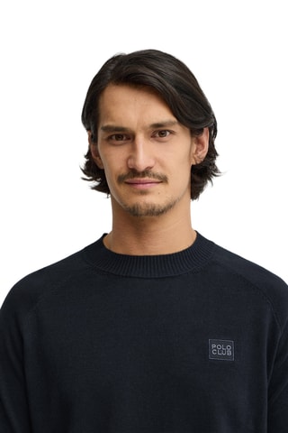 Pull en lin - Bleu marine