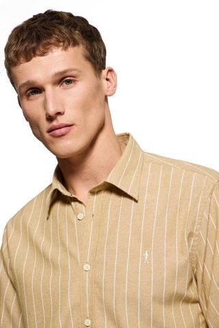 Chemise regular - Blanc et jaune