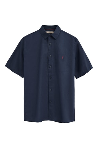 Linnen Overhemd Regular - Marineblauw