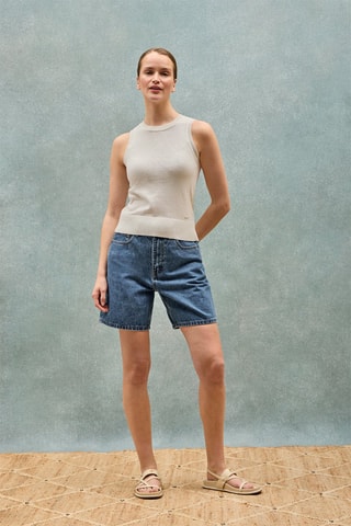 Pull sans manches - Écru