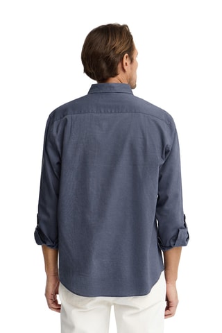Chemise regular en lin - Bleu