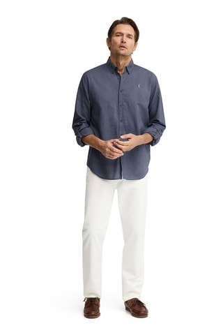 Chemise regular en lin - Bleu